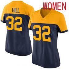 Women Green Bay Packers #32 Kylin Hill Navy Nike Game NFL Jersey->nba hats->Sports Caps